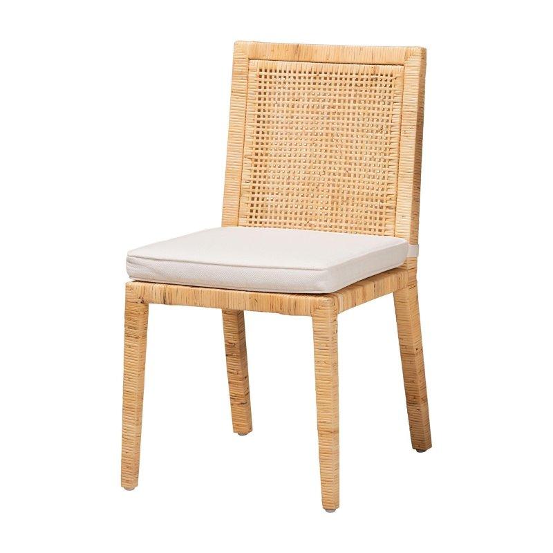 Doğal Maun Ağacı El Örgüsü Minderli Rattan Sandalye - 253189