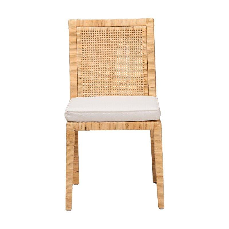 Doğal Maun Ağacı El Örgüsü Minderli Rattan Sandalye - 253189
