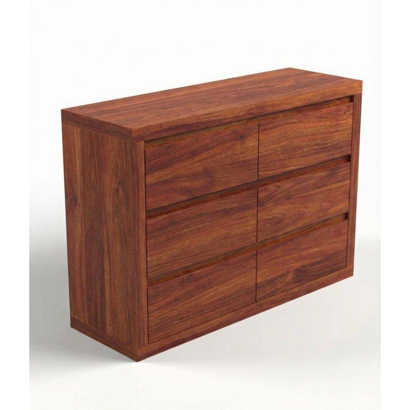 Doğal MDF 6 Çekmeceli Kulpsuz Modern Şifonyer - 309906