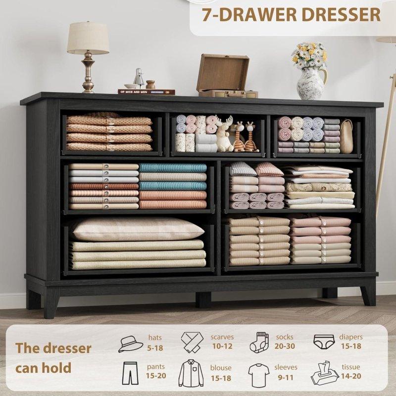 Doğal MDF 7 Çekmeceli Şifonyer - 138 cm - 294885