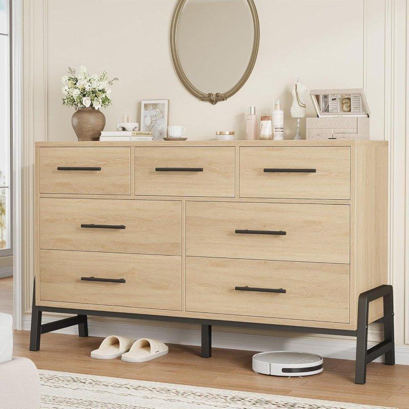 Doğal MDF 7 Çekmeceli Yatay Şifonyer - 133x41x82 cm - 303277 Doğal MDF 7 Çekmeceli Yatay Şifonyer - 133x41x82 cm - 303277