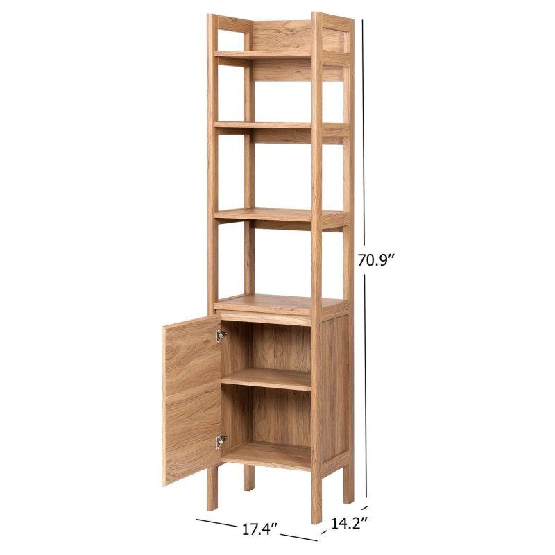 Doğal MDF Kapaklı 4 Raflı Kitaplık - 44x36x181 cm - 320752