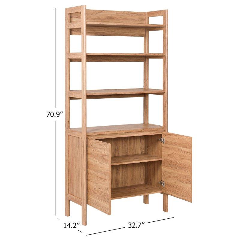 Doğal MDF Kapaklı Kitaplık - 84x36x181 cm - 315842