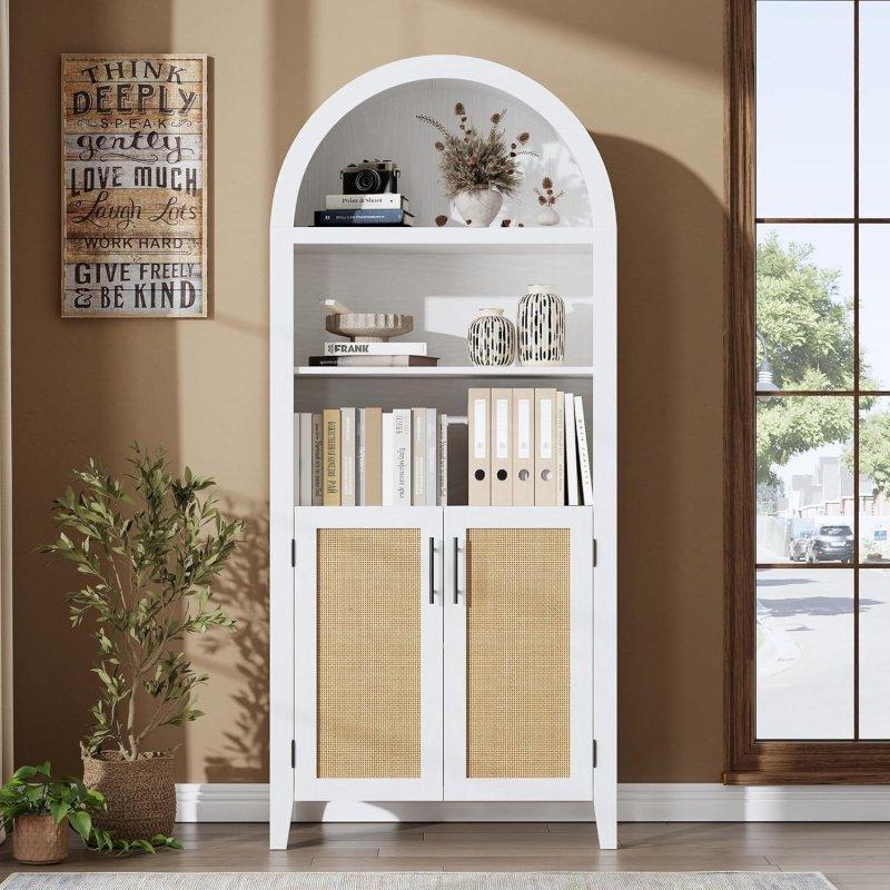 Doğal MDF Kemerli Kapaklı Kitaplık - 81x40x161 cm - 320609