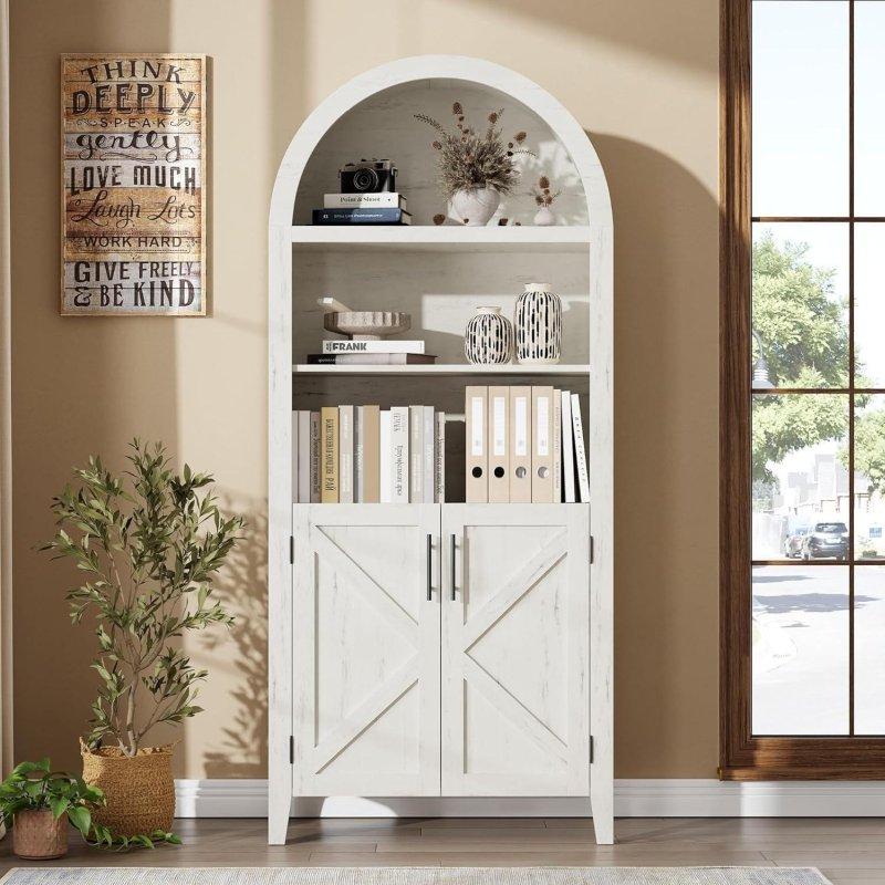 Doğal MDF Kemerli Kapaklı Kitaplık - 81x40x161 cm - 320609
