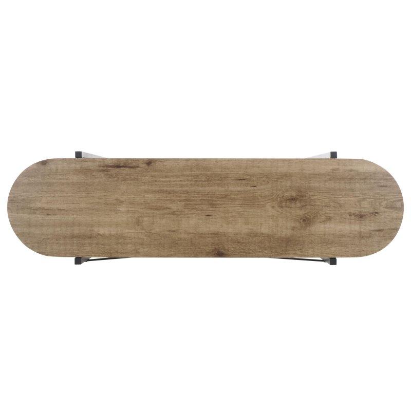 Doğal MDF Metal Arkası Açık 5 Raflı Kitaplık - 120x34x181 cm - 316201