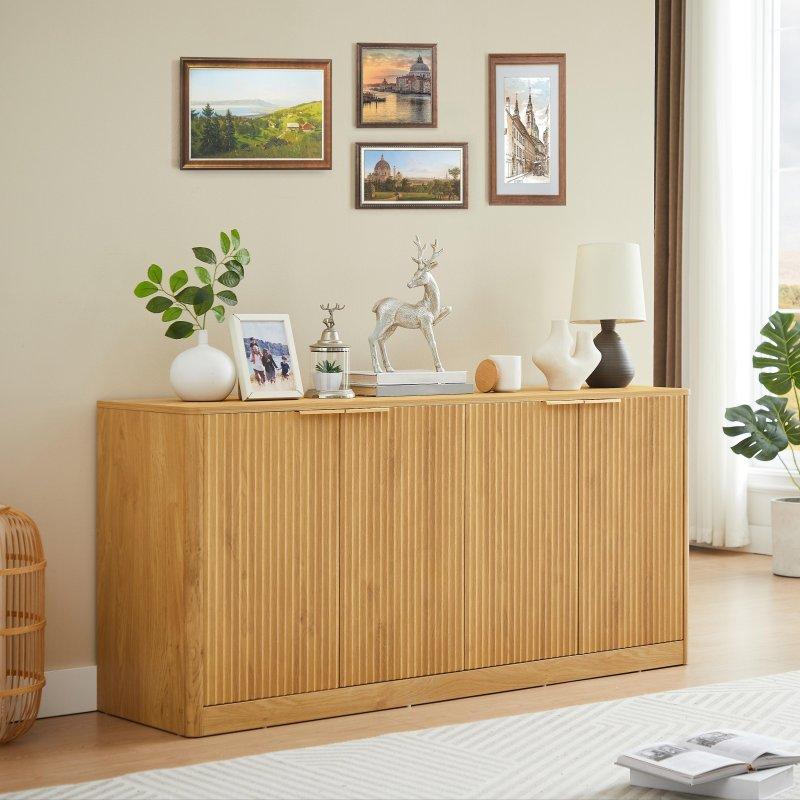 Doğal MDF ve Metal Dalgalı Kapaklı Bohem Konsol - 325180 Doğal MDF ve Metal Dalgalı Kapaklı Bohem Konsol - 325180