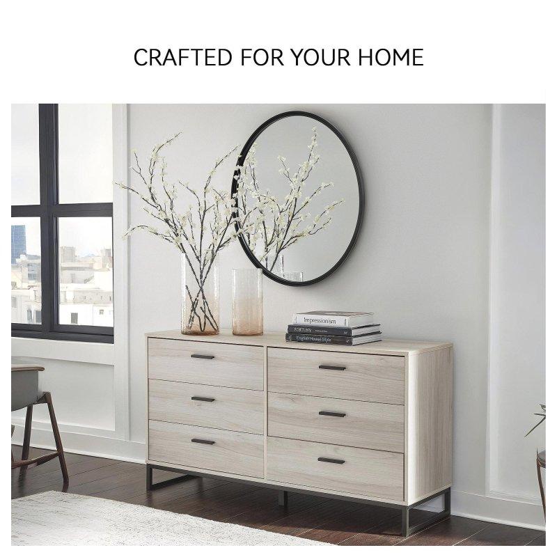 Doğal Meşe Dokulu MDF 6 Çekmeceli Modern Şifonyer - 150 cm - 296580