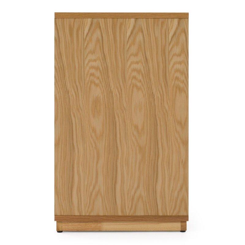 Doğal Meşe Kaplama 6 Çekmeceli Dahili Raflı Modern Şifonyer - 161 cm - 304988