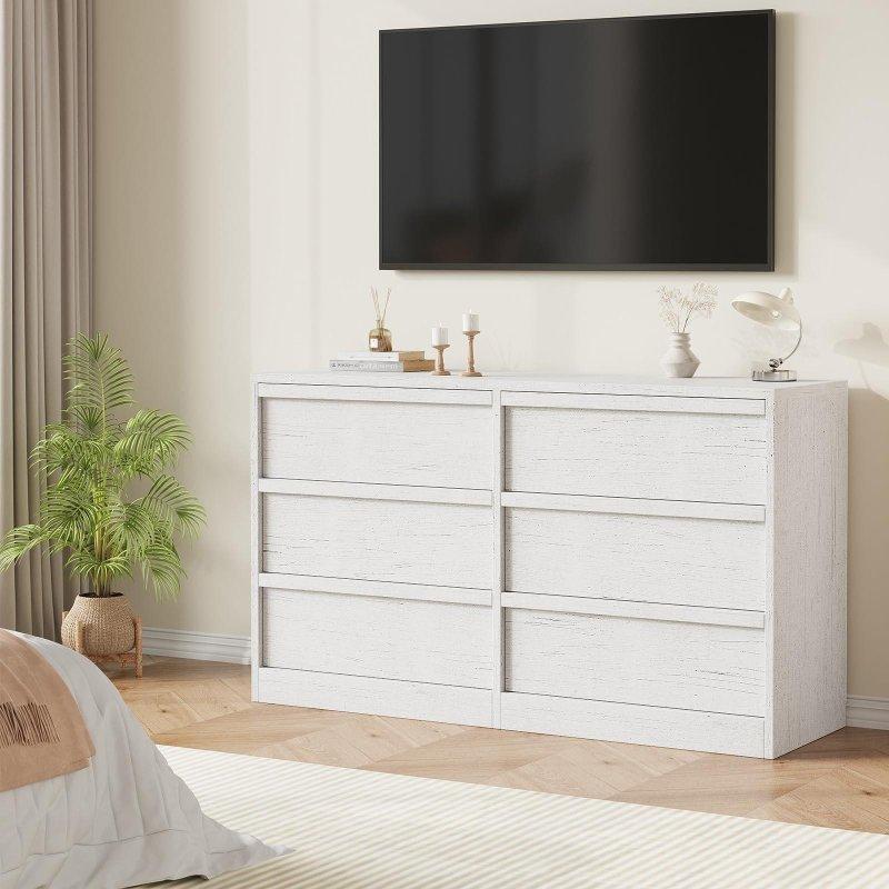 Doğal Meşe Modern 6 Çekmeceli Şifonyer - 119 cm - 298192