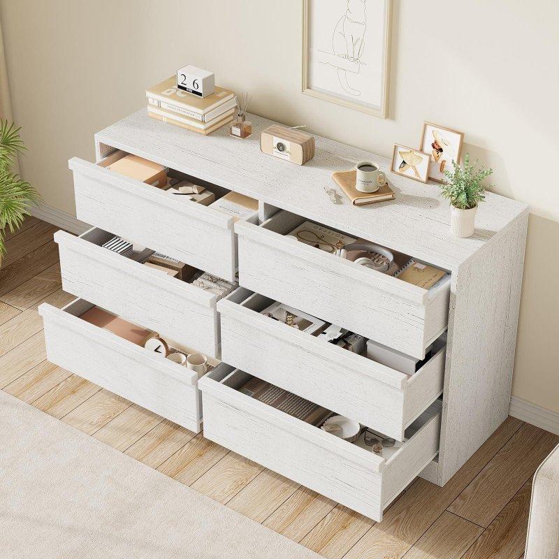 Doğal Meşe Modern 6 Çekmeceli Şifonyer - 119 cm - 298192