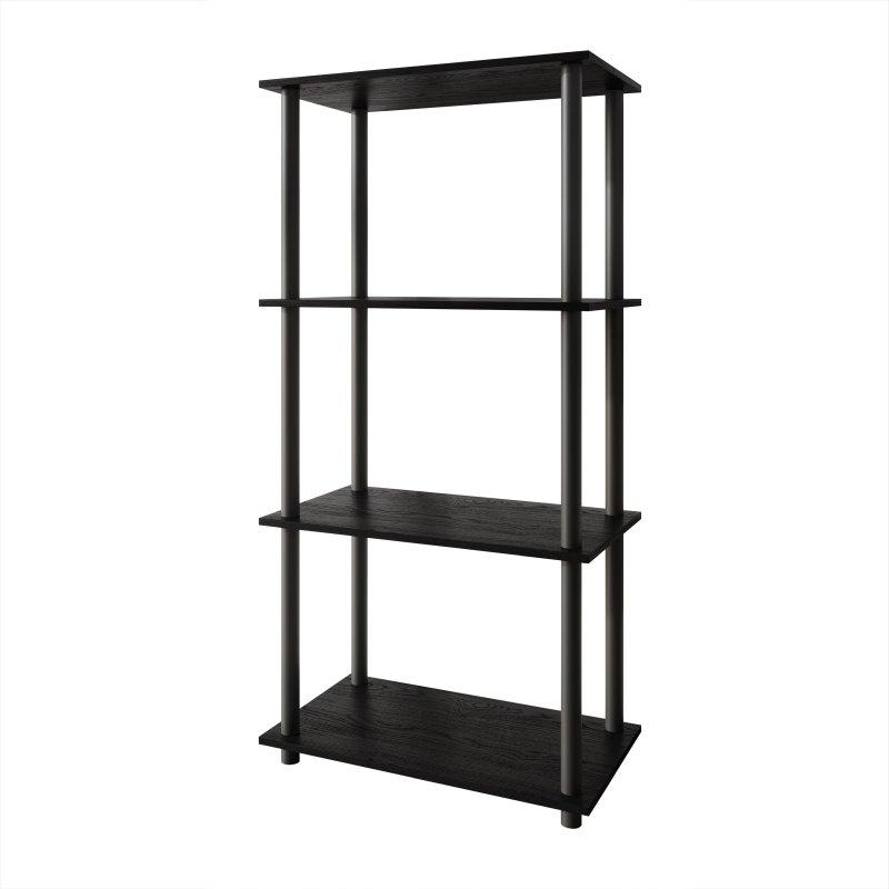 Doğal Meşe Rengi Masif Ahşap 4 Raflı Çok Amaçlı Kitaplık - 112x31x56 cm - 315413