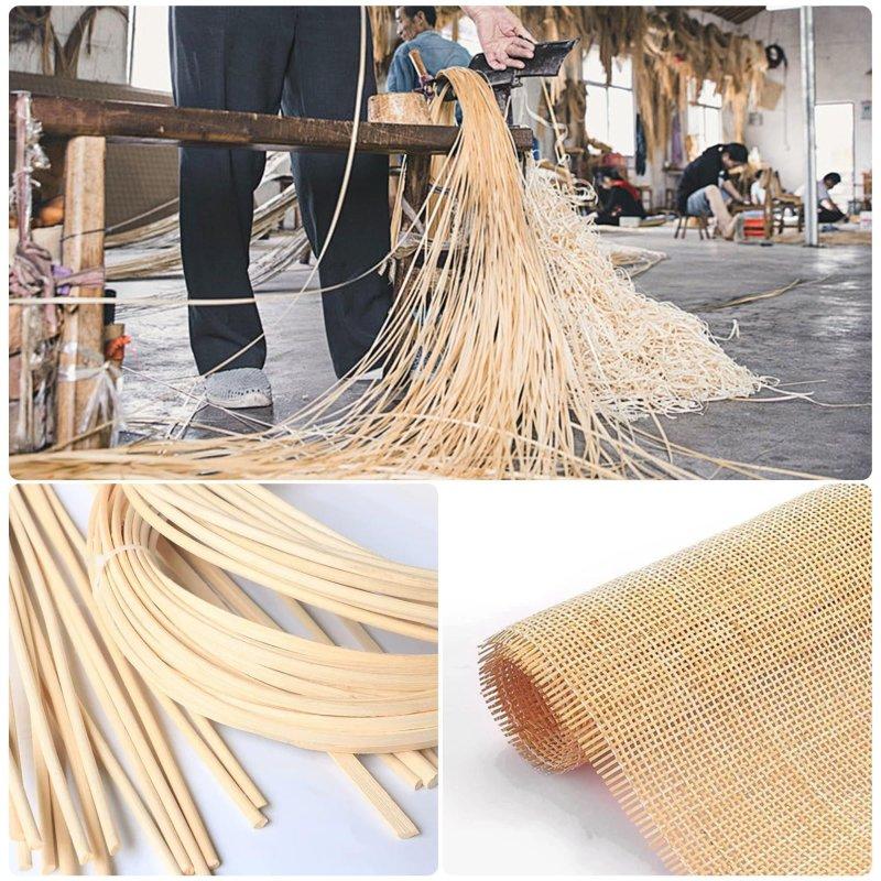 Doğal Meşe ve Rattan 7 Çekmeceli Bohem Şifonyer - 121 cm - 308006