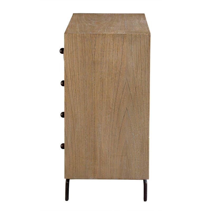 Doğal Mindi Ağacı Kavisli 4 Çekmeceli Şifonyer - 92x87x47 cm - 307810