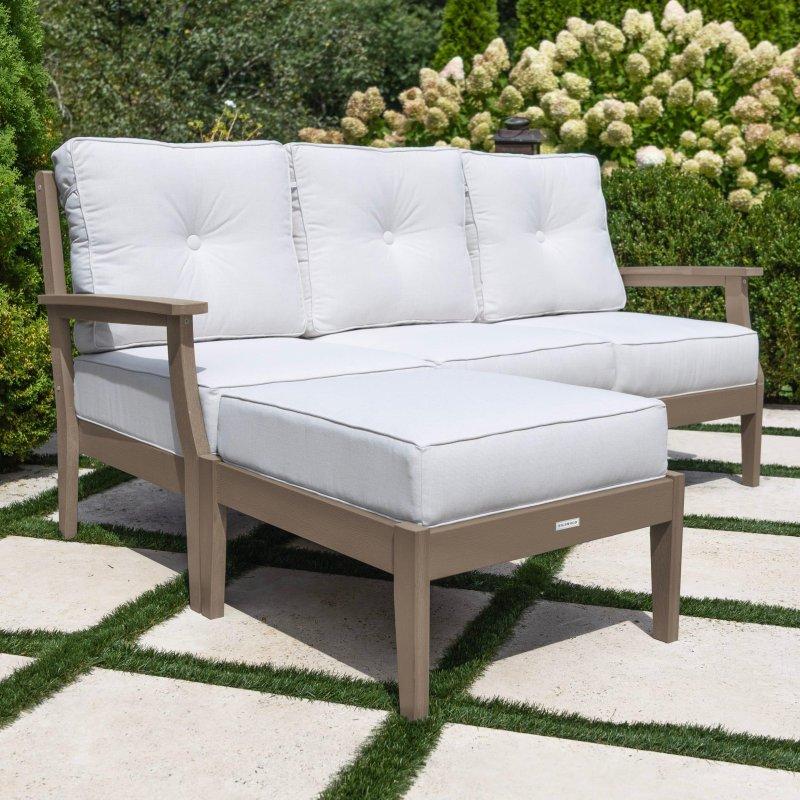 Doğal Poli-kereste Sunbrella Kumaş Derin Oturumlu 2 Parça Bahçe Takımı - 272053