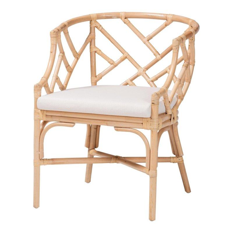Doğal Rattan El Örgüsü Chippendale Tasarım Rattan Sandalye - 64x68x83 cm - 252996
