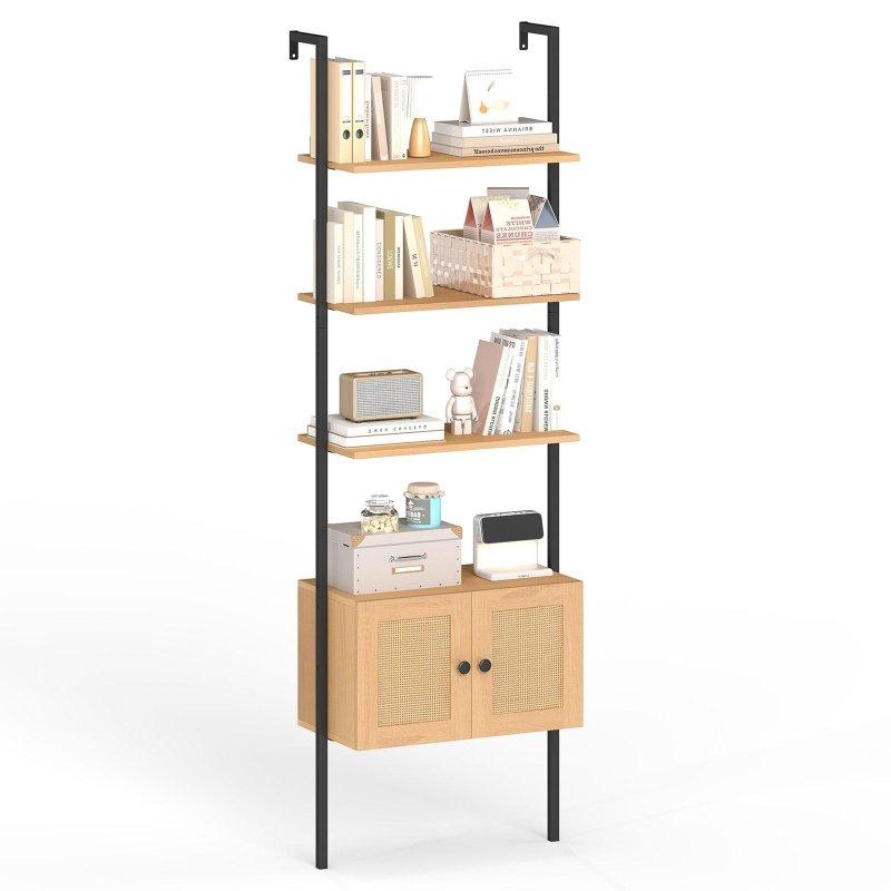 Doğal Rattan Kapaklı Metal 5 Raflı Duvara Monte Merdiven Kitaplık - 185 cm - 315823 Doğal Rattan Kapaklı Metal 5 Raflı Duvara Monte Merdiven Kitaplık - 185 cm - 315823