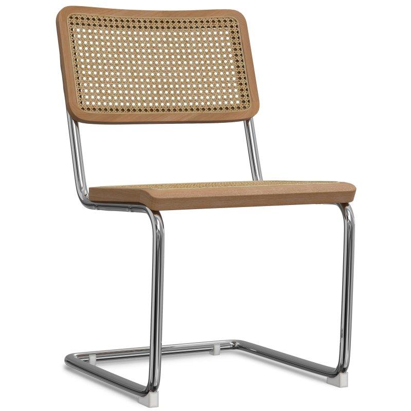Doğal Rattan ve Krom Metal 2li Set Yemek Sandalyesi - 50x56x84 cm - 251763