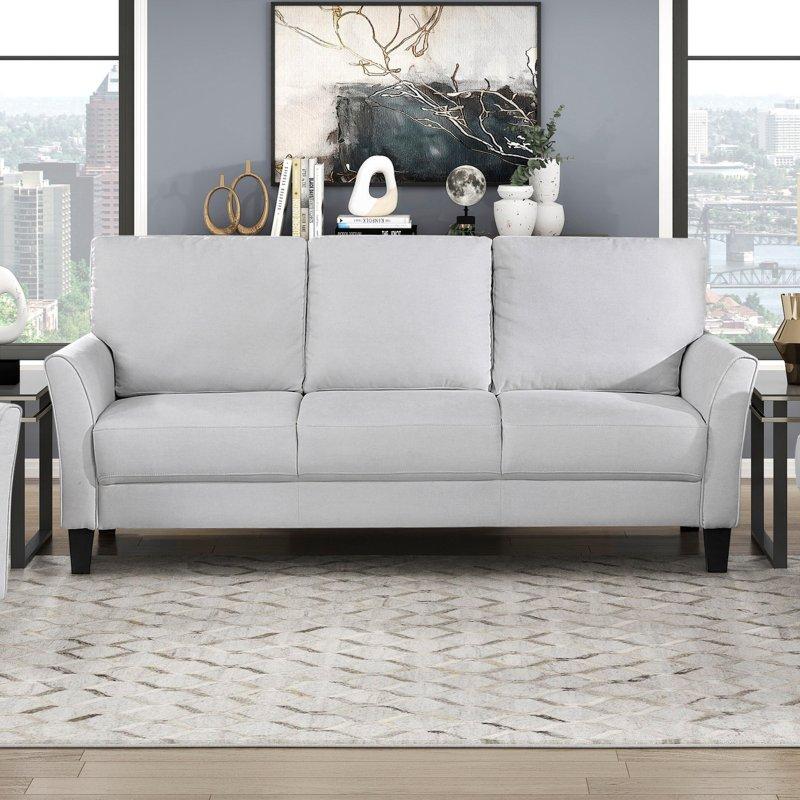 Dokulu Kumaş Ahşap Ayaklı 3 Kişilik Bohem Koltuk - 200 cm - 287985
