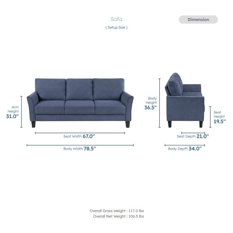 Dokulu Kumaş Ahşap Ayaklı 3 Kişilik Bohem Koltuk - 200 cm - 287985