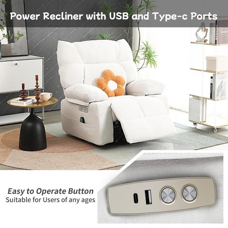 Döner Sallanır Masajlı Isıtmalı USB Portlu Baba Koltuğu - 96 cm - 321879