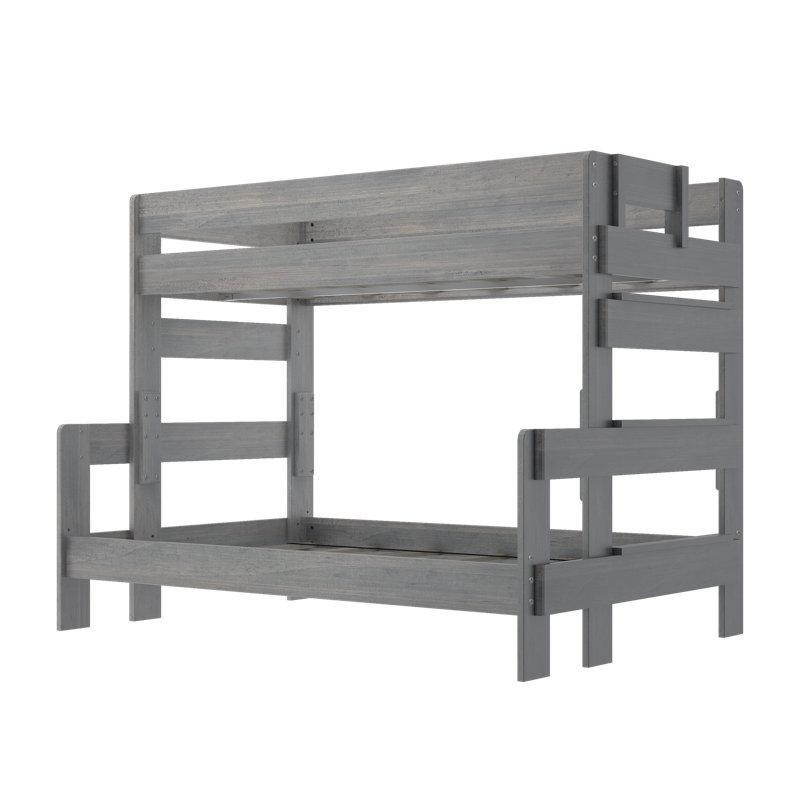 Driftwood Rengi Masif Çam Üst Tek Alt Çift Kişilik Dahili Merdivenli Ranza - 161x149x200 cm - 248359