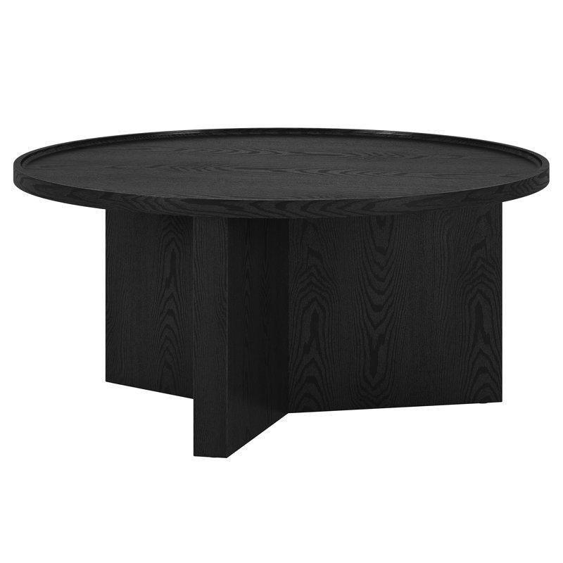 Endüstriyel Ahşap Kaide Ayaklı Yuvarlak Orta Sehpa - 82 cm - 245119
