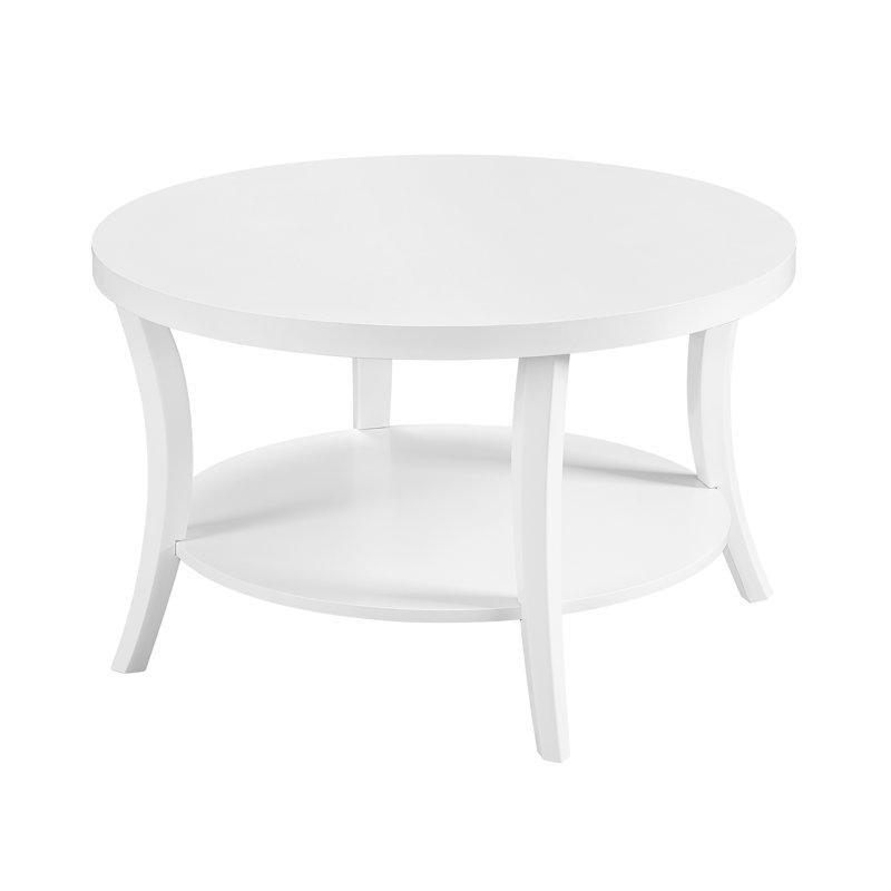 Endüstriyel Ahşap Raflı Yuvarlak Orta Sehpa - 77x77 cm - 245795