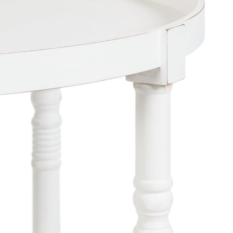 Eskitme Ahşap İki Katlı Raflı Yuvarlak Orta Sehpa - 72 cm - 245606