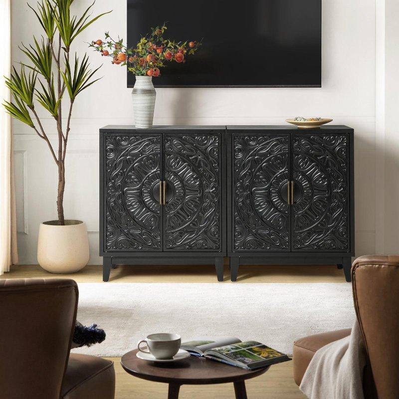 Eskitme Beyaz Çiçek Oymalı Gizli Çekmeceli 2li Set Bohem Konsol - 77x41x92 cm - 325125 Eskitme Beyaz Çiçek Oymalı Gizli Çekmeceli 2li Set Bohem Konsol - 77x41x92 cm - 325125