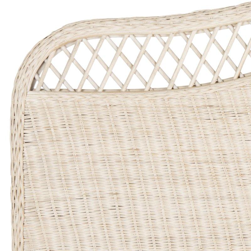 Eskitme Beyaz Rattan Dokuma Duvara Monte Yatak Başlığı - 202 cm - 335007