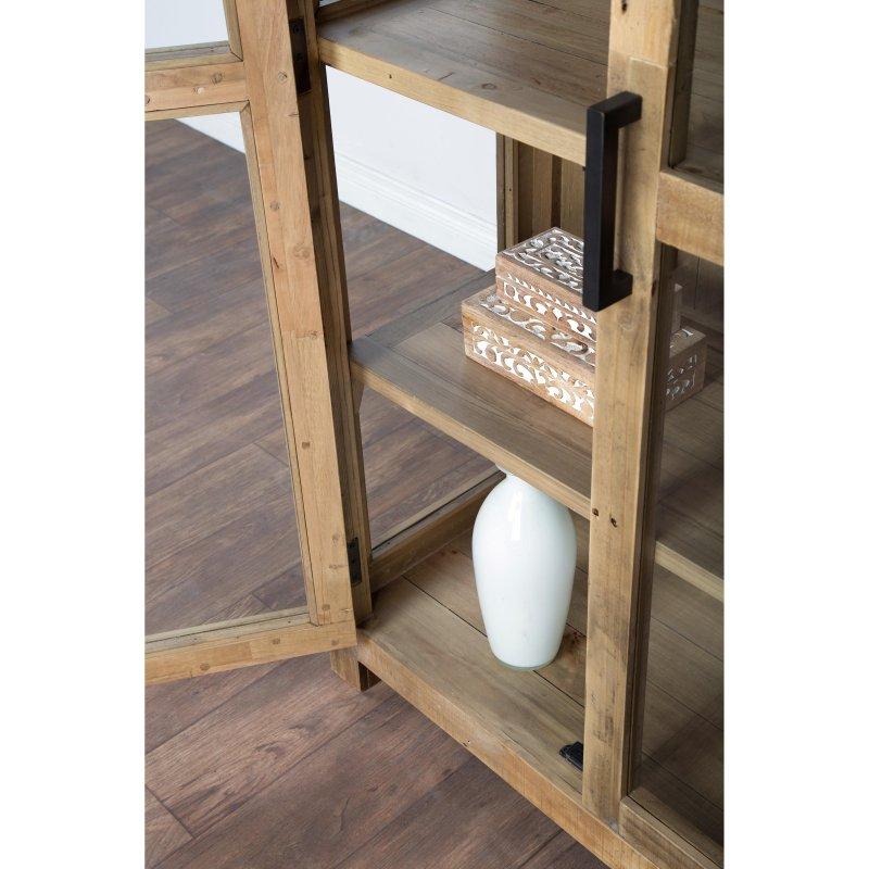 Eskitme Çok Renkli Masif Çam İki Kapaklı Kitaplık - 102x44x186 cm - 315926