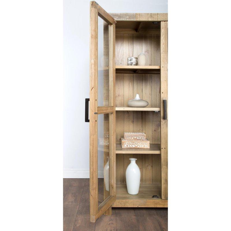Eskitme Çok Renkli Masif Çam İki Kapaklı Kitaplık - 102x44x186 cm - 315926