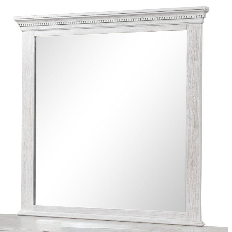 Eskitme Gri Masif Ahşap Aynalı 7 Çekmeceli Şifonyer - 157 cm - 298702