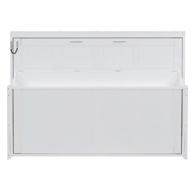 Eskitme Gri Masif Çam ve MDF Katlanır Masalı ve Depolamalı Hidrolik Duvar Yatağı - 261053