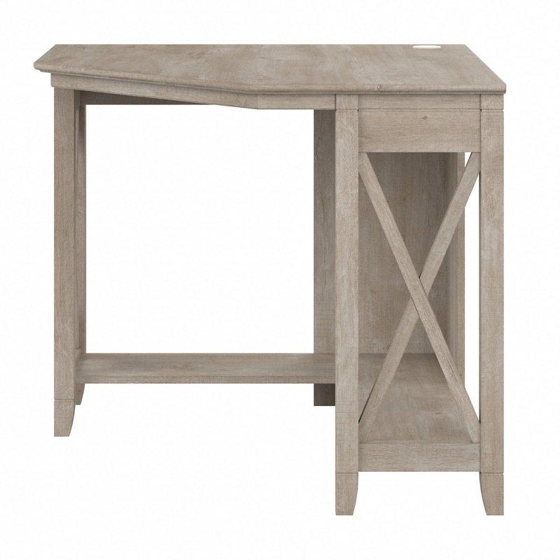 Eskitme Gri MDF X Desenli Köşe Ofis Masası - 88x88x77 cm - 327235