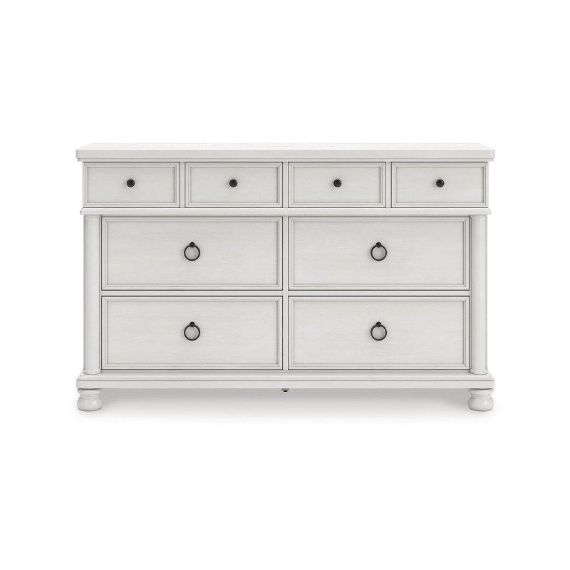Eskitme Masif Ahşap ve MDF 8 Çekmeceli Metal Kulplu Şifonyer - 303685