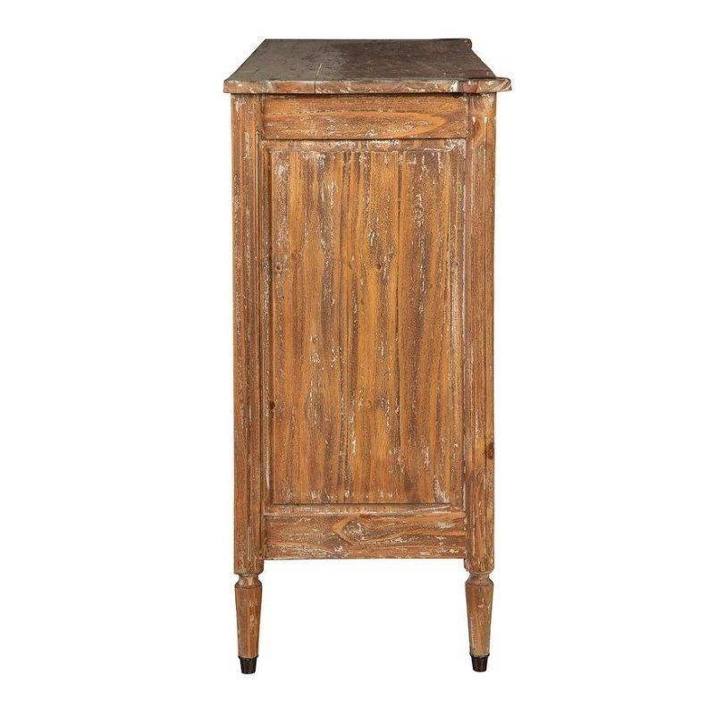 Eskitme Masif Maun Oymalı Ayaklı Kitaplık - 133 cm - 320008