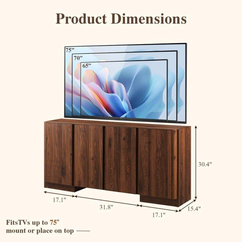 Eskitme MDF 4 Kapaklı Gizli Kulplu Şifonyer - 168 cm - 300579