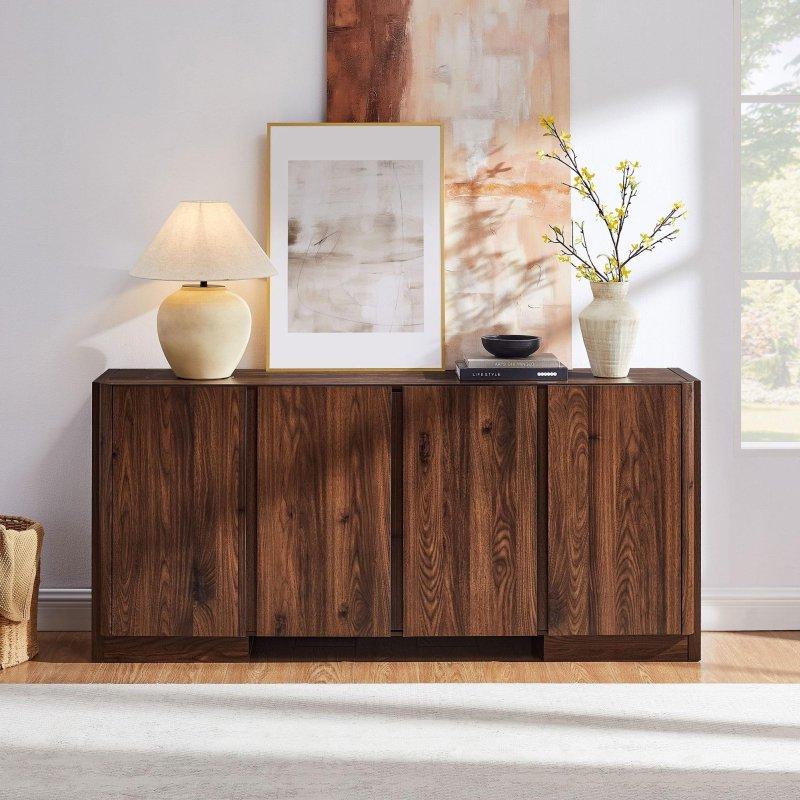Eskitme MDF 4 Kapaklı Gizli Kulplu Şifonyer - 168 cm - 300579