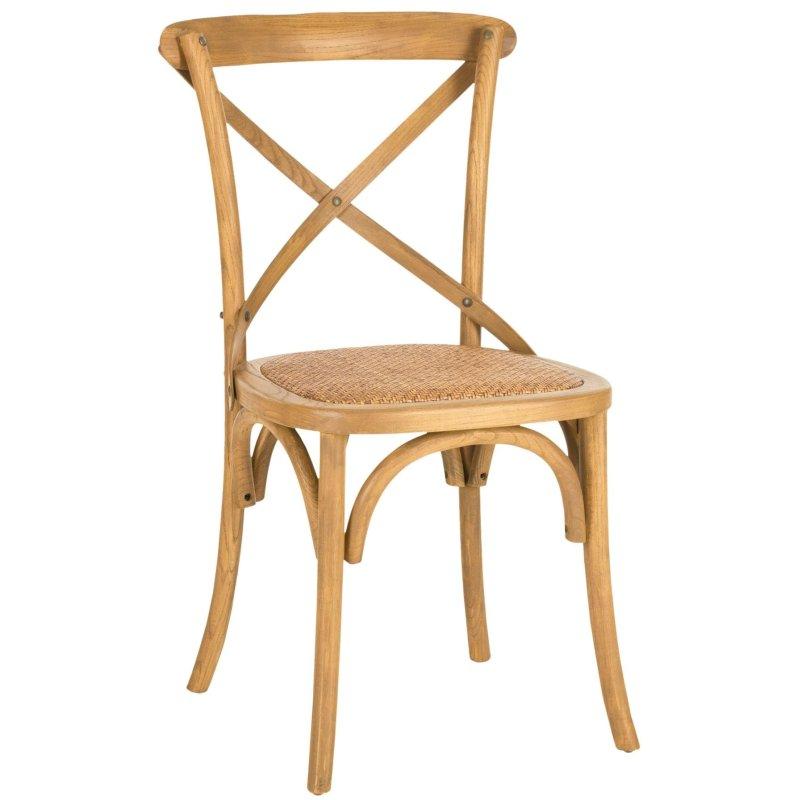 Eskitme Meşe Çapraz Sırtlı Rattan Sandalye 2li Set - 251543