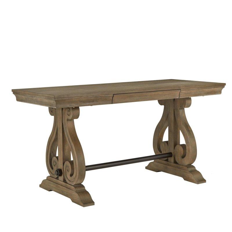 Eskitme Meşe Masif Ahşap Tek Çekmeceli Rustik Ofis Masası - 153x67 cm - 327775