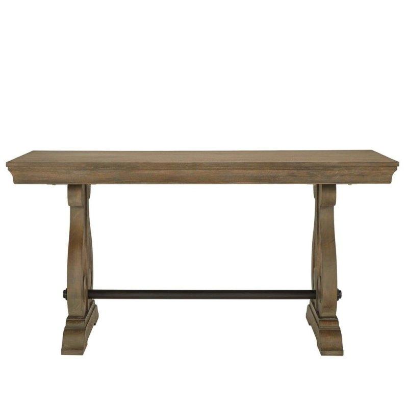 Eskitme Meşe Masif Ahşap Tek Çekmeceli Rustik Ofis Masası - 153x67 cm - 327775