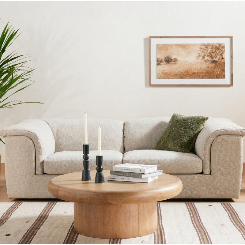 Eskitme Parawood Masif Ağaç Kaideli Yuvarlak Orta Sehpa - 107 cm - 245513