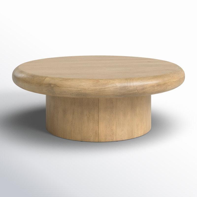 Eskitme Parawood Masif Ağaç Kaideli Yuvarlak Orta Sehpa - 107 cm - 245513
