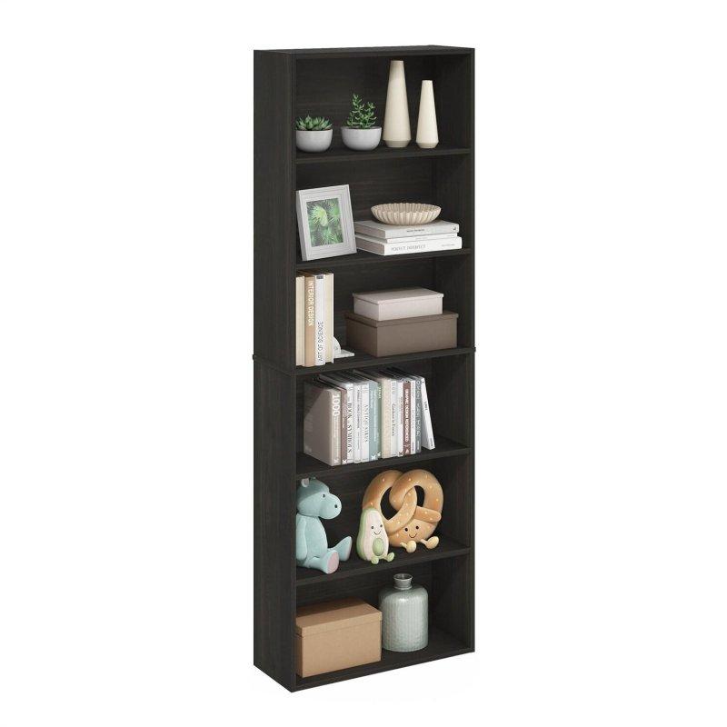 Espresso Ahşap 6 Raflı Yüksek Kitaplık - 181 cm - 314117