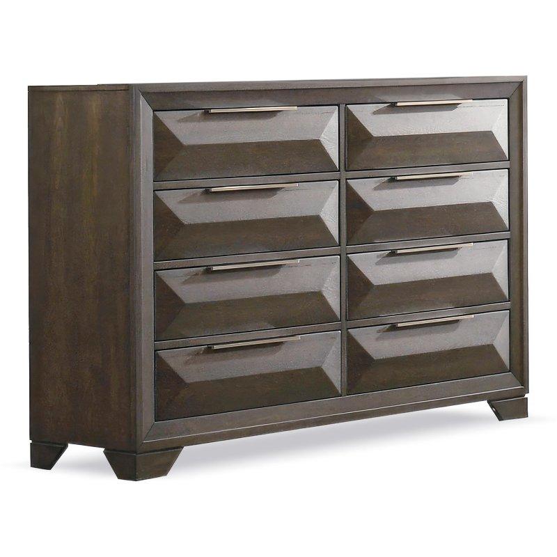 Espresso Ahşap Fasetalı 8 Çekmeceli Şifonyer - 149 cm - 298350
