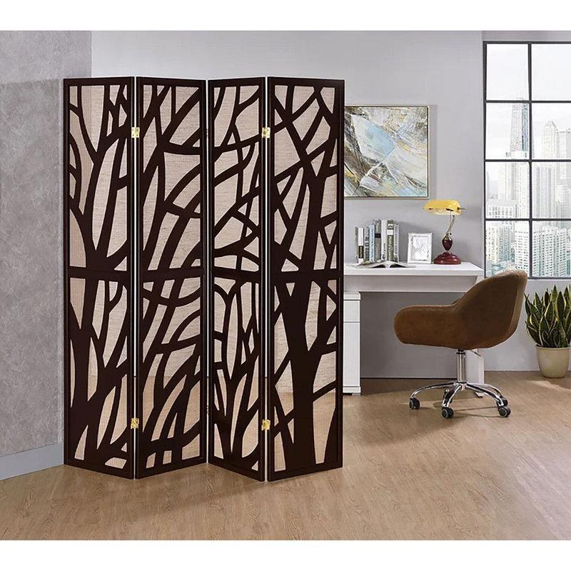 Espresso Ladin Masif Ahşap Katlanır Paravan - 176x176 cm - 321469 Espresso Ladin Masif Ahşap Katlanır Paravan - 176x176 cm - 321469
