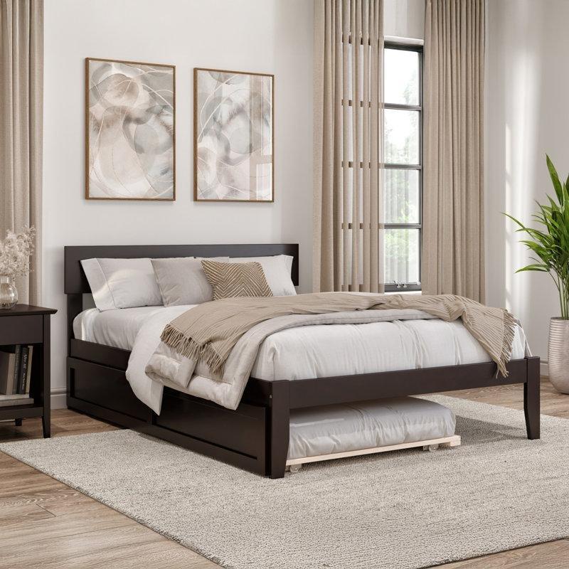 Espresso Masif Kauçuk Ağacı Panel Başlıklı Yavru Yataklı Karyola - 329504 Espresso Masif Kauçuk Ağacı Panel Başlıklı Yavru Yataklı Karyola - 329504