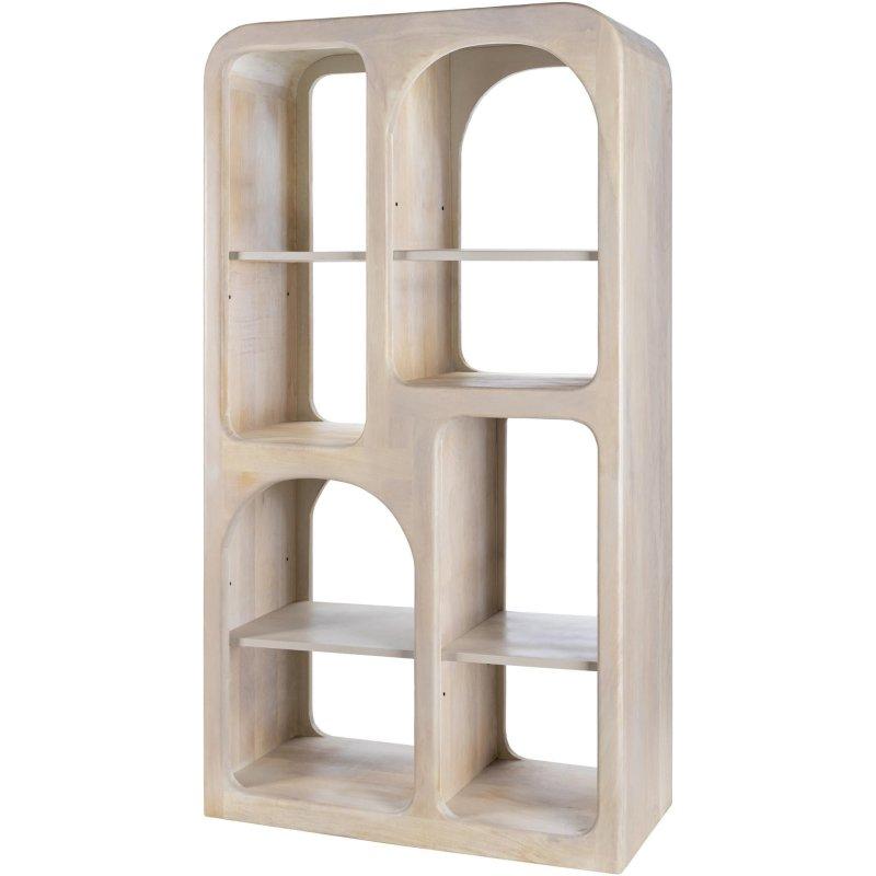 Fildişi Mango Ağacı Bohem Tasarım 8 Raflı Kitaplık - 163x89x34 cm - 315546